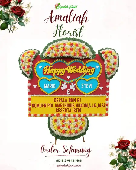 Papan Bunga Pernikahan Domas